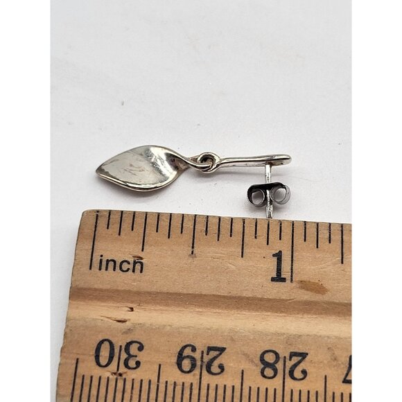 Vintage 925 Sterling Silver Minimalist Petite Dangle Drop Earrings SU Thailand - Picture 9 of 9